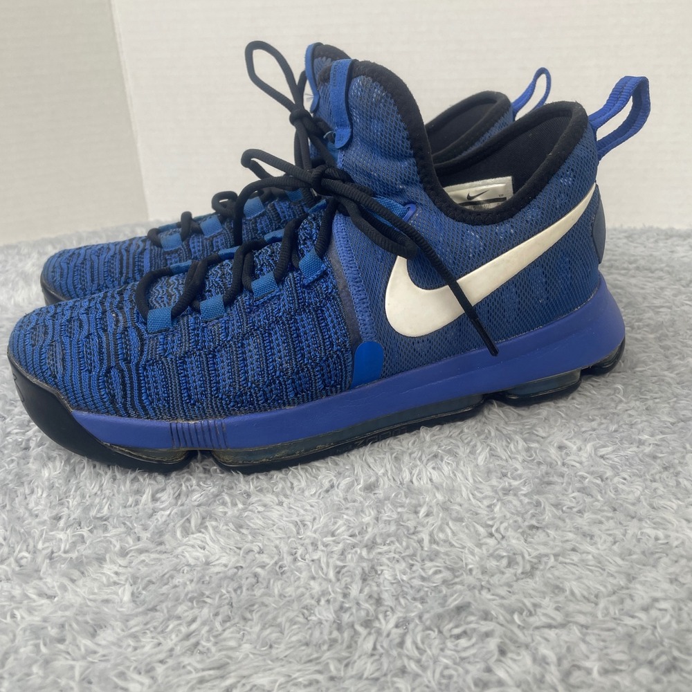 Nike KD 9 Basketball Shoes Mens 8.5 Blue Black 843392-411 Kevin Durant Zoom Air